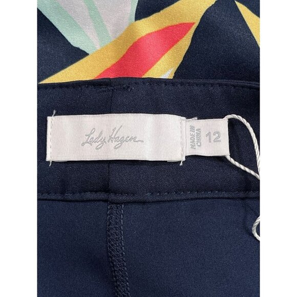 Lady Hagen Retro Leaf Dark Navy Desert Get Away 17" Traditional Skort SIZE-12 - Picture 3 of 15